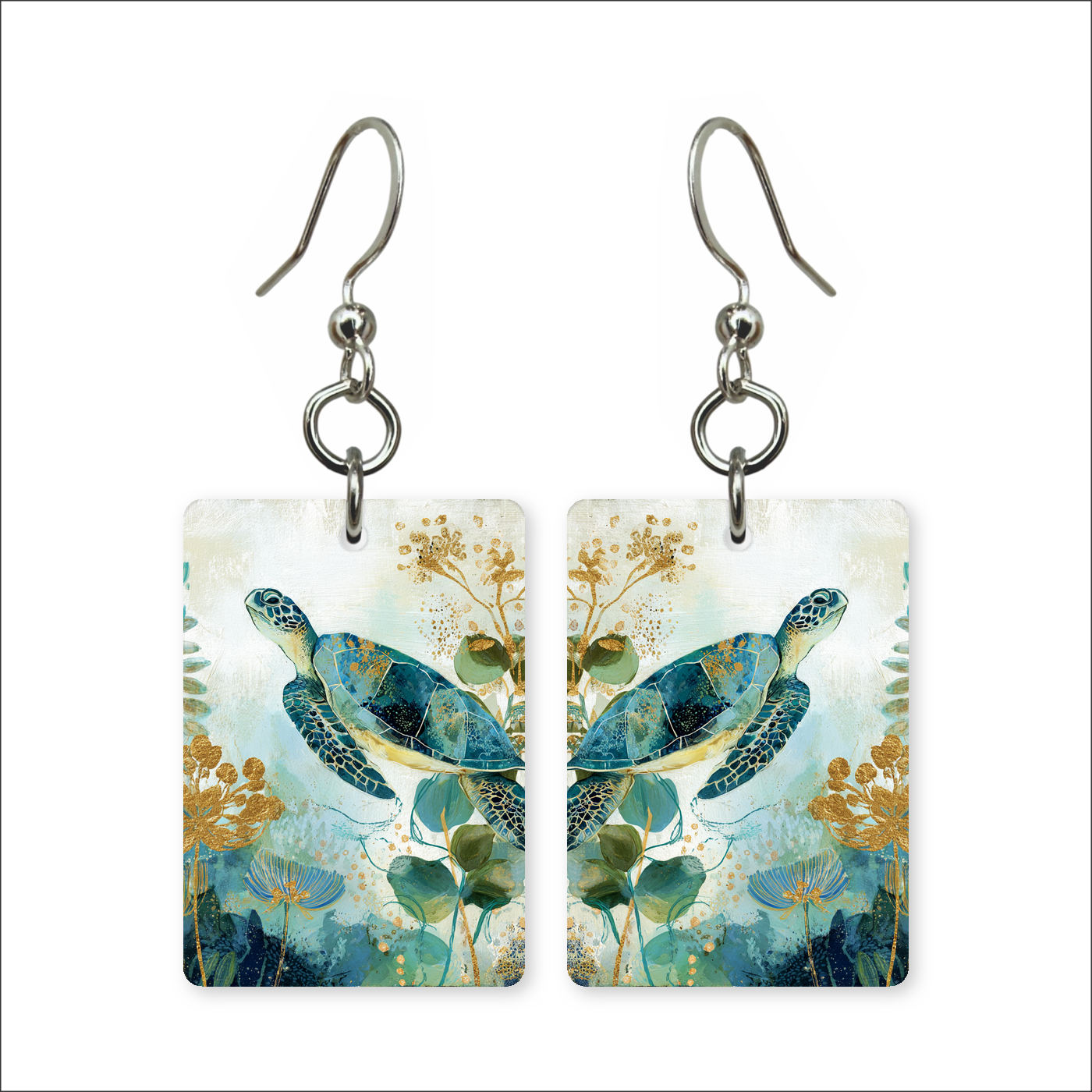Golden Sea Turtle Earrings