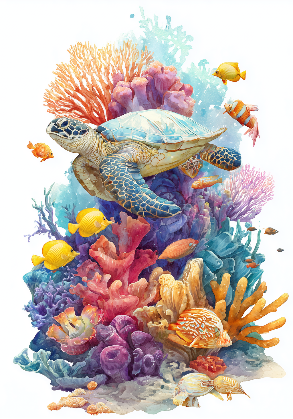 Coral Garden Turtle Earrings