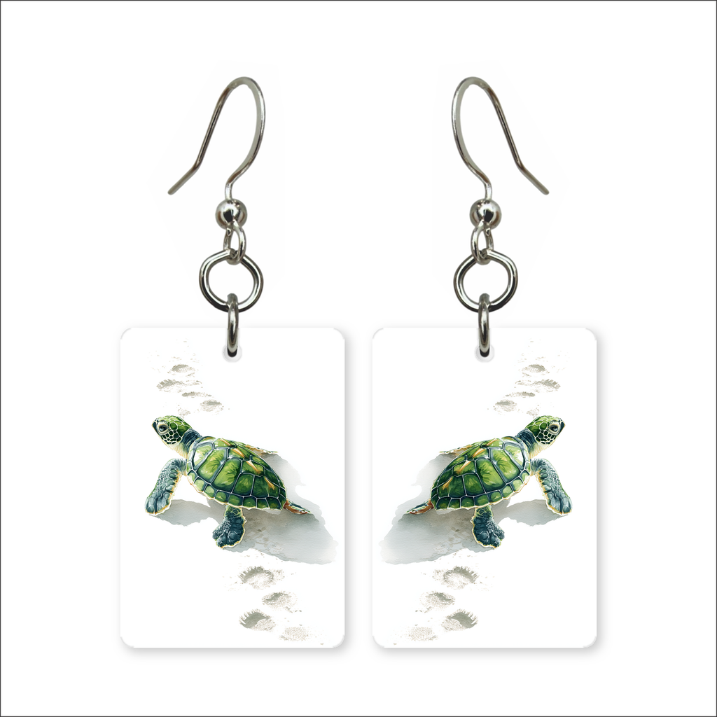 Green Sea Turtle Earrings