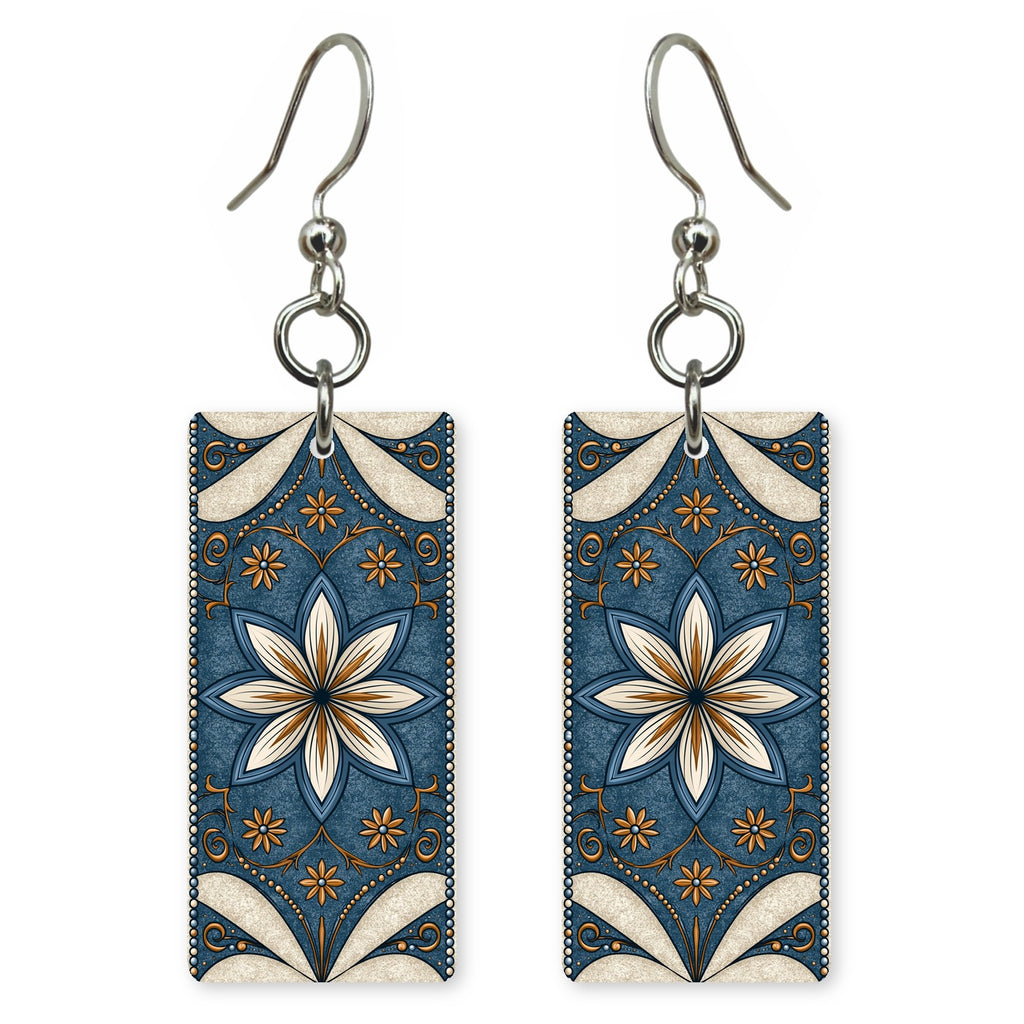 Blue Tile Bloom Earrings | FW210
