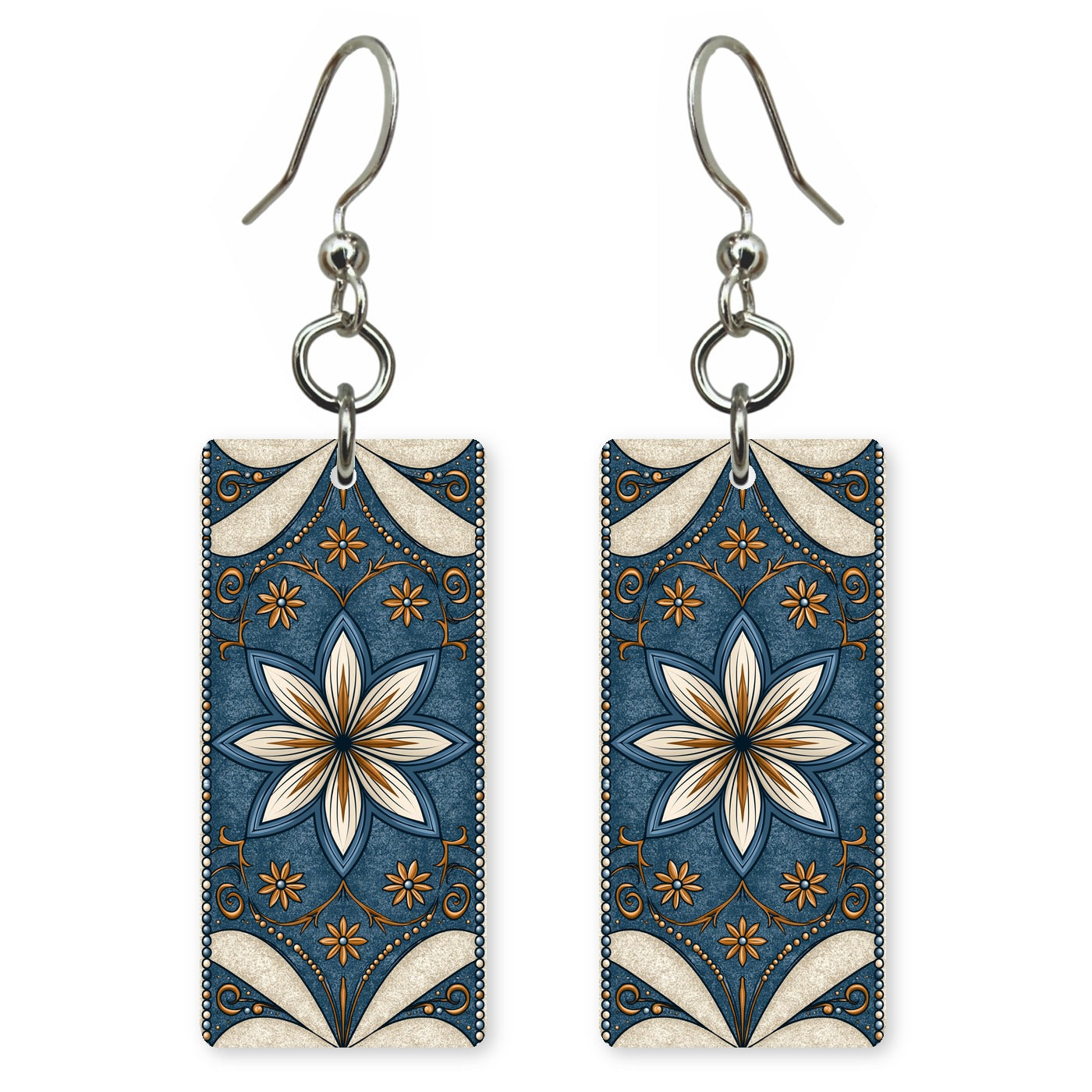 Blue Tile Bloom Earrings | FW210