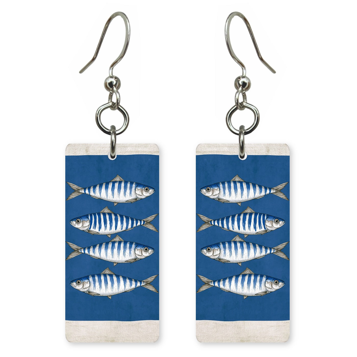Blue Sardine Tin Earrings | FW214
