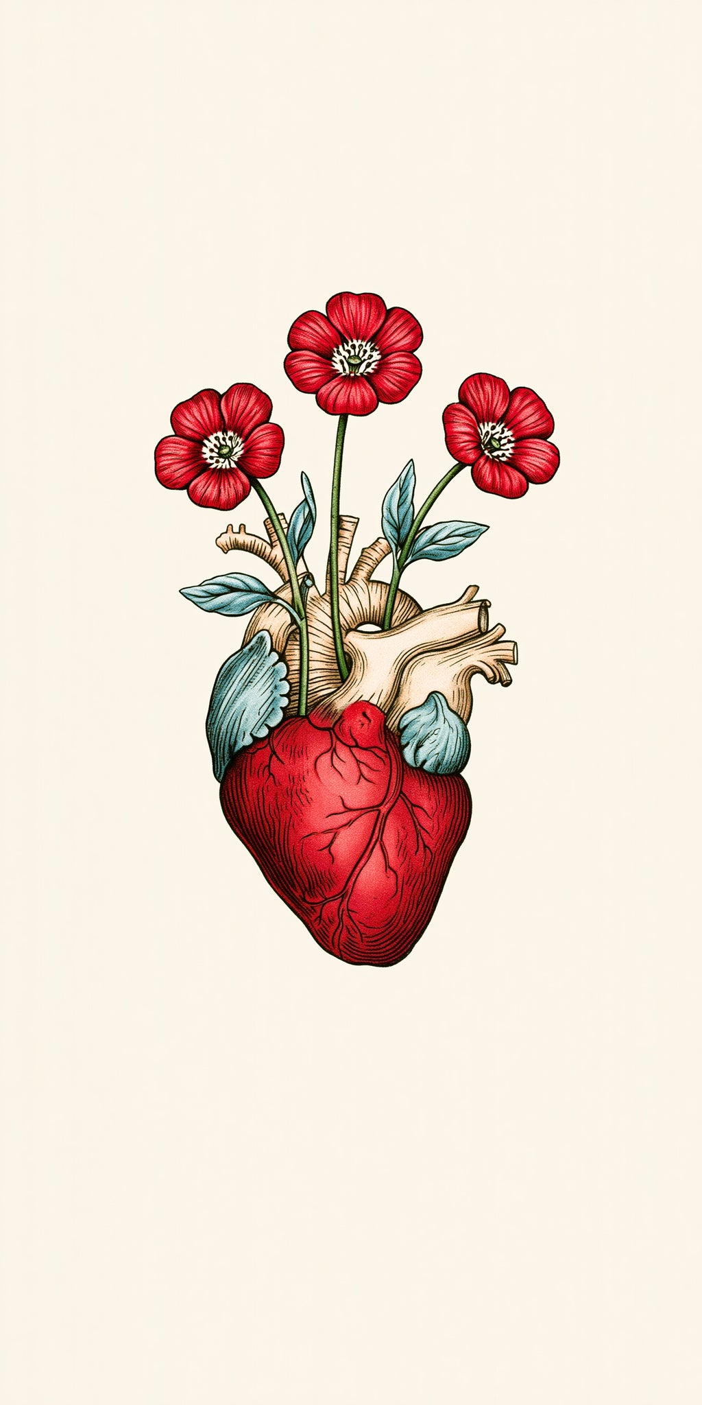 Crimson Bloom Heart Earrings | FW227