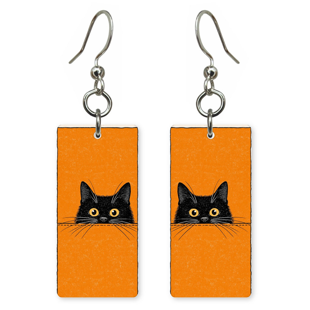 Amber Eyed Cat Earrings | FW236
