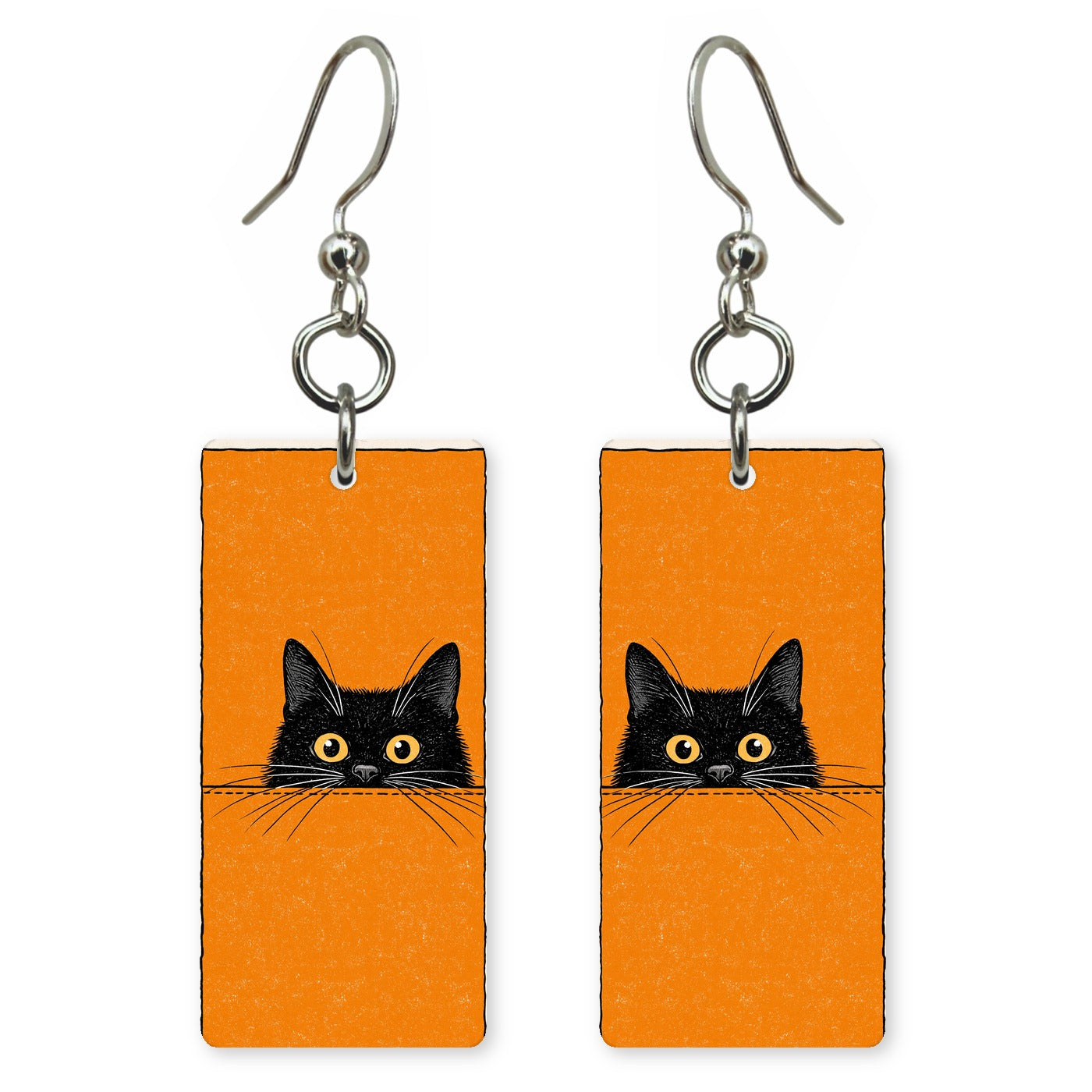 Amber Eyed Cat Earrings | FW236