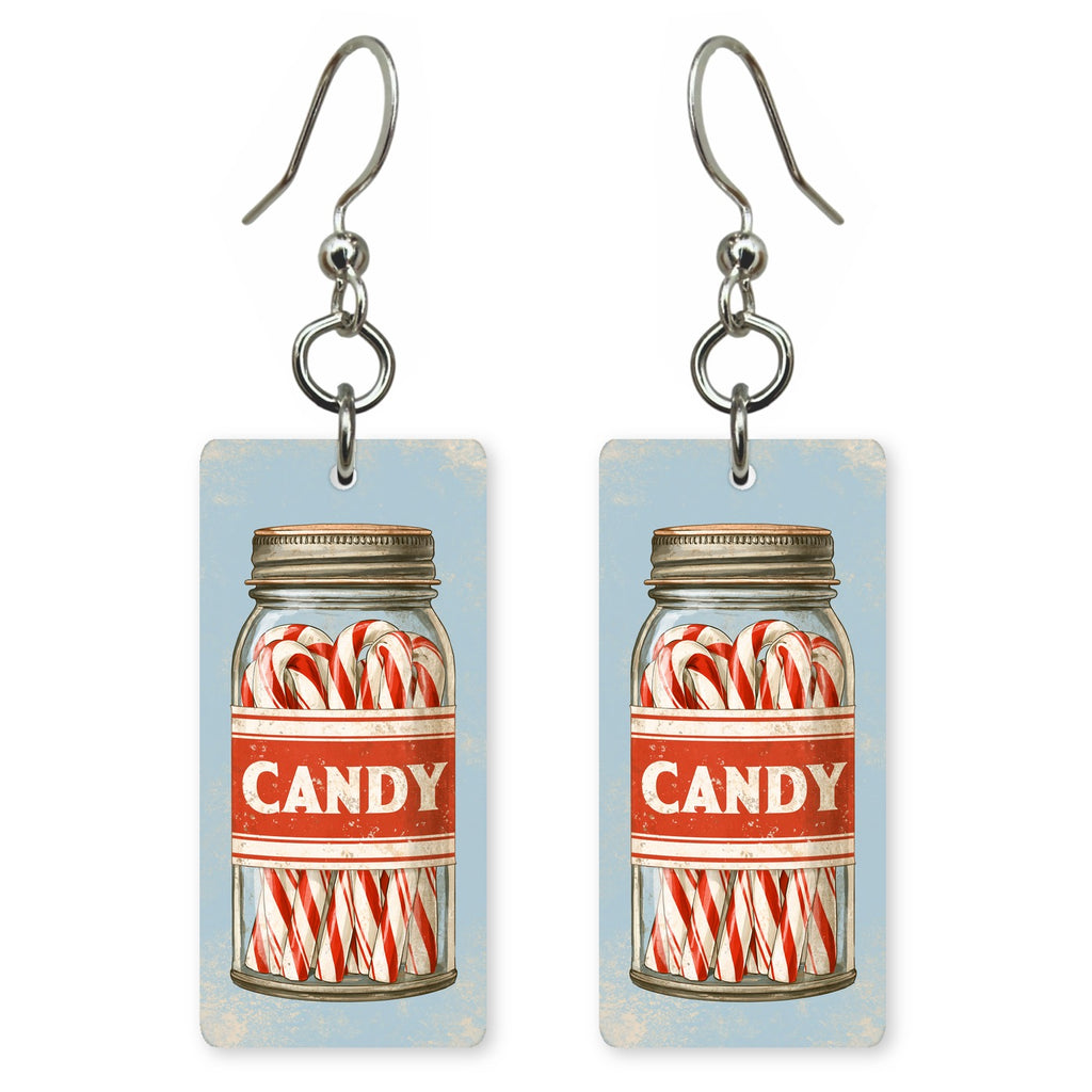 Candy Cane Jar Earrings | FW261