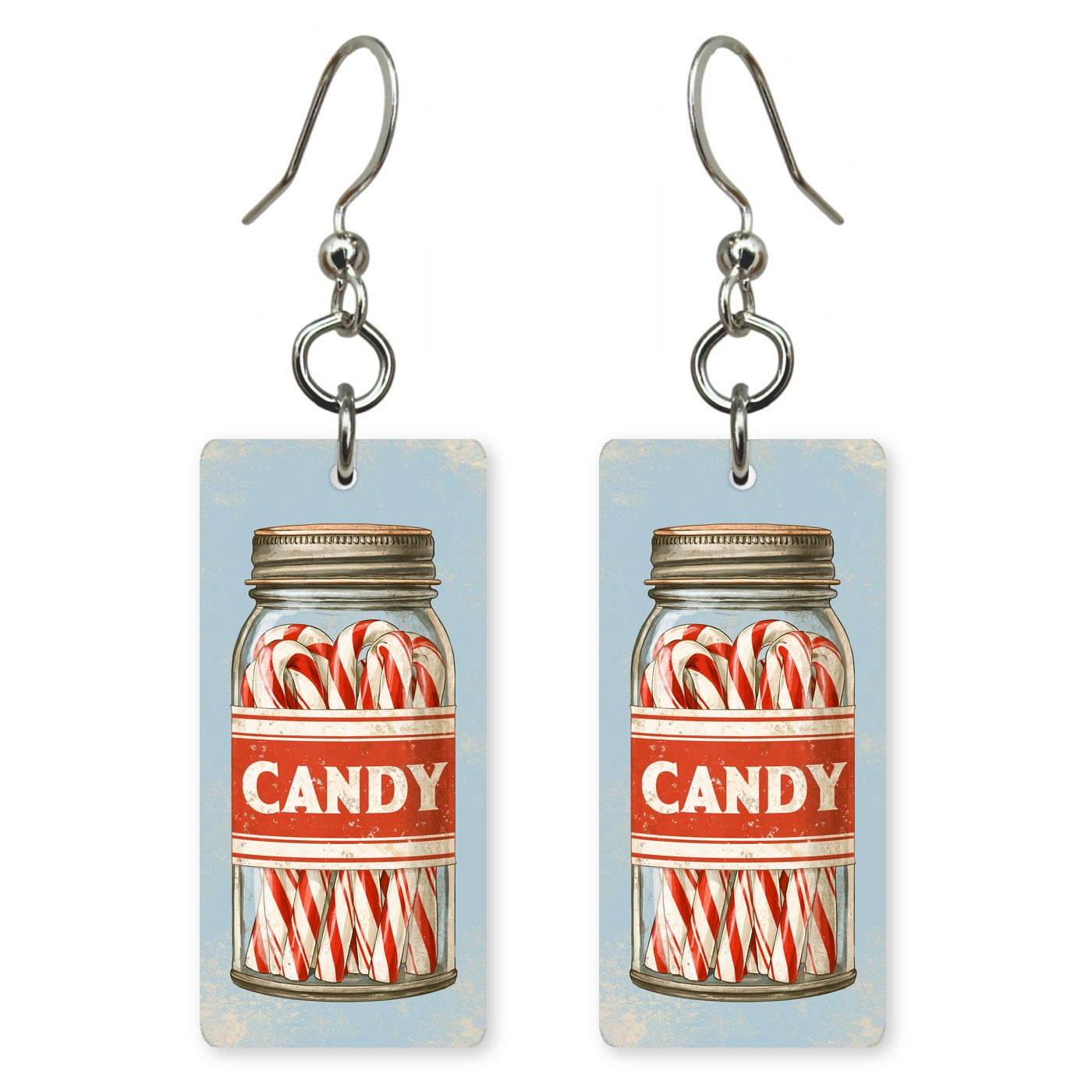 Candy Cane Jar Earrings | FW261