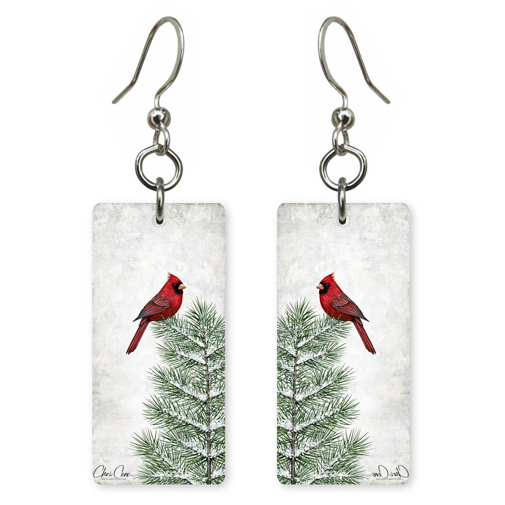 Snowy Cardinal Earrings | FW271