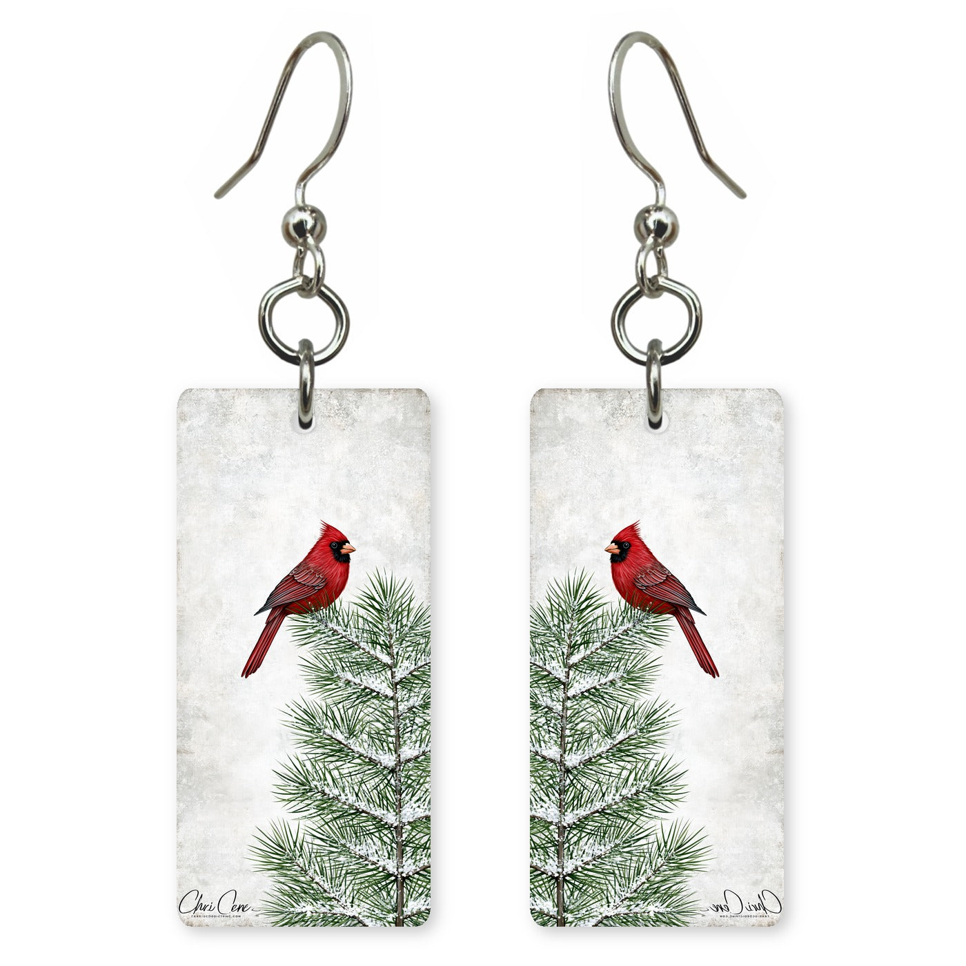 Snowy Cardinal Earrings | FW271