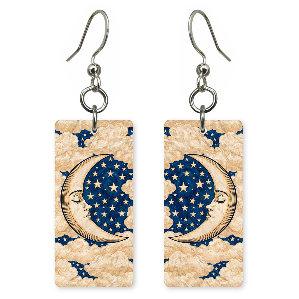 Cloud Moon Face Earrings | FW281