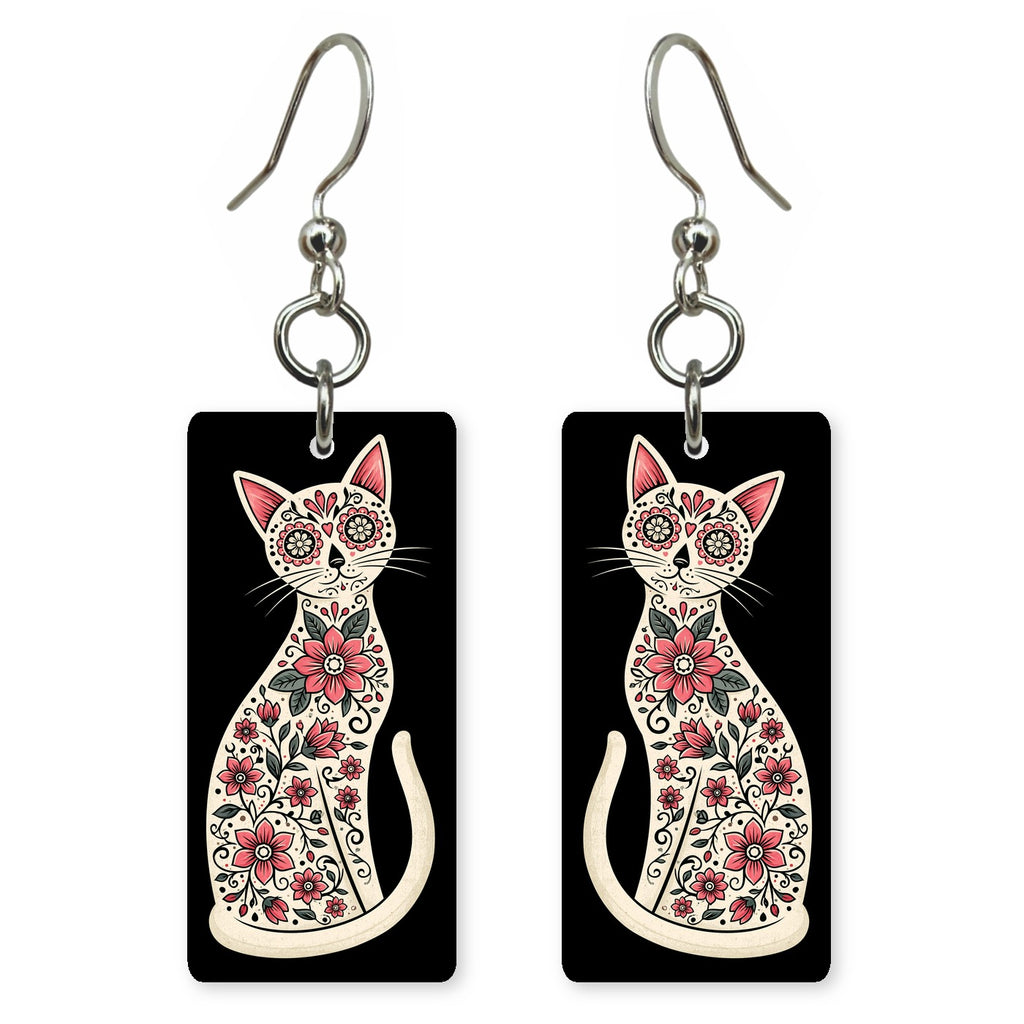 Sugar Skull Cat Earrings | FW288