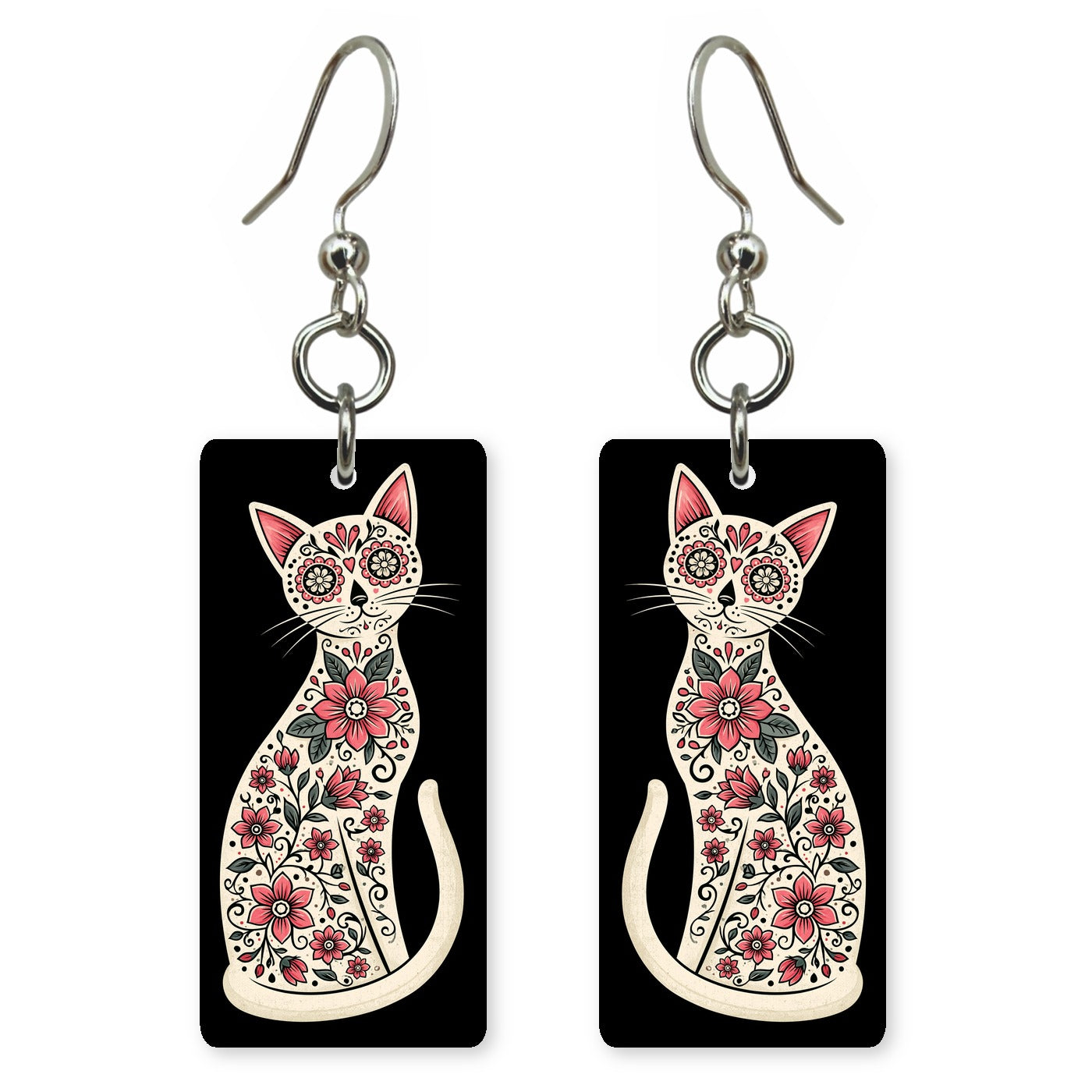 Sugar Skull Cat Earrings | FW288