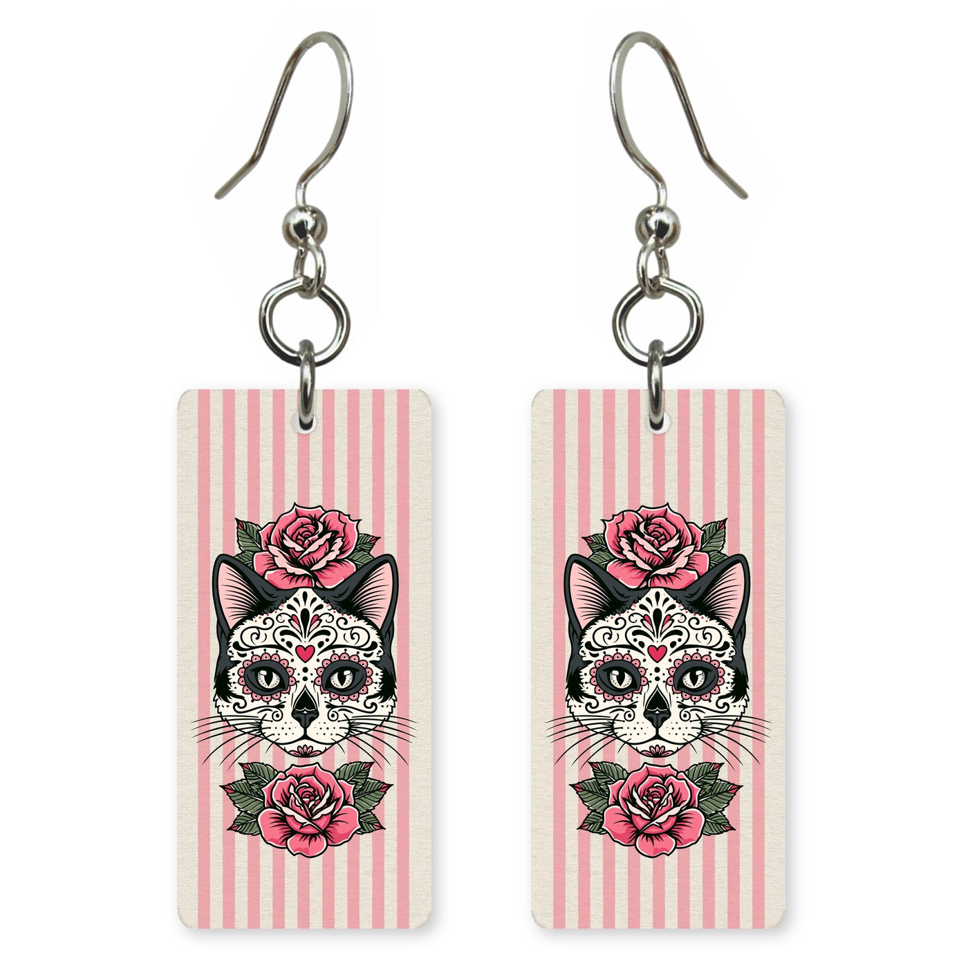Rose Tattoo Cat Earrings | FW289