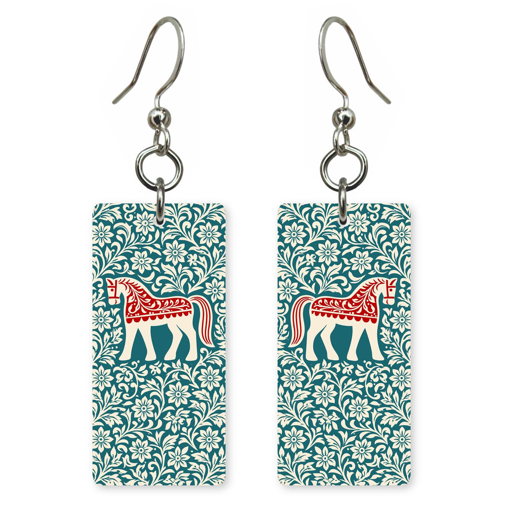 Dala Horse Pattern Earrings | FW291