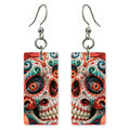 Teal Sugar Skull Earrings | FW305