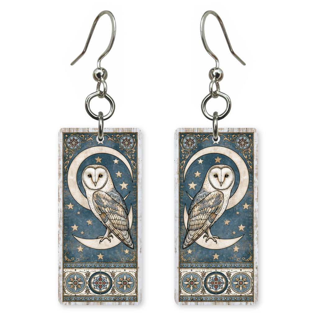 Moonlit Barn Owl Earrings | FW342