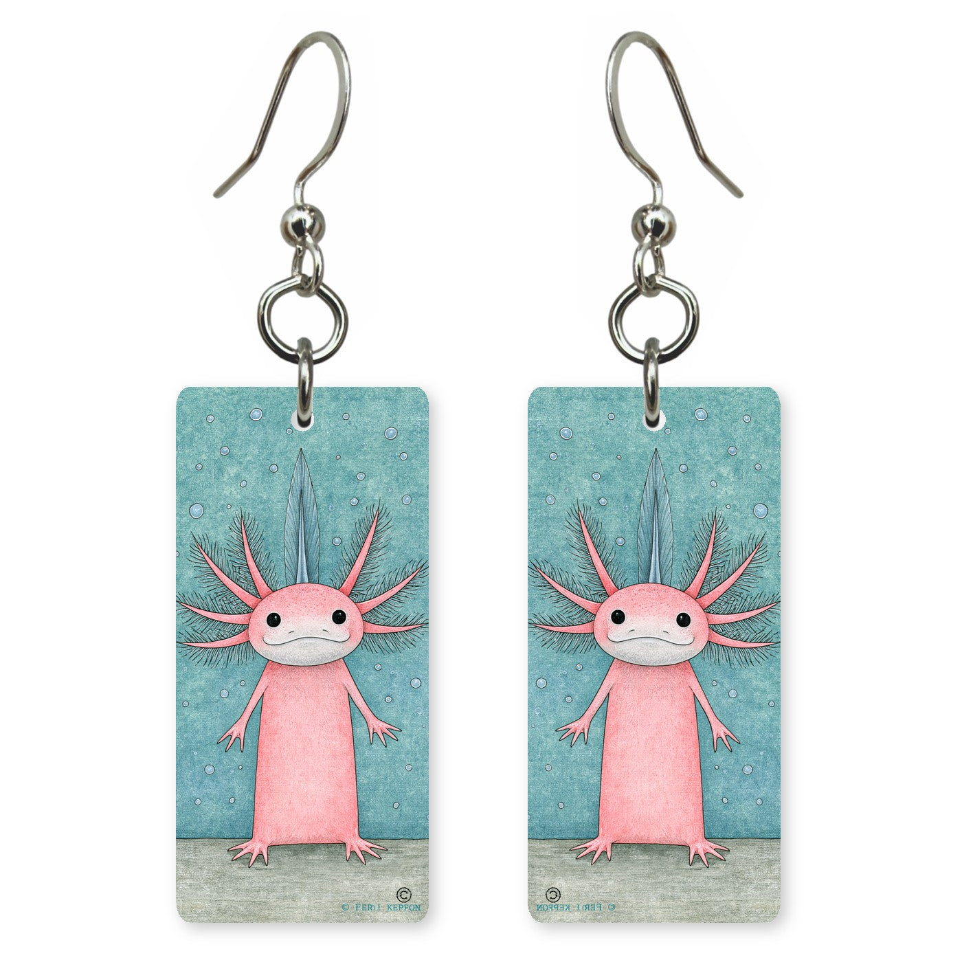 Snowy Axolotl Earrings | FW356