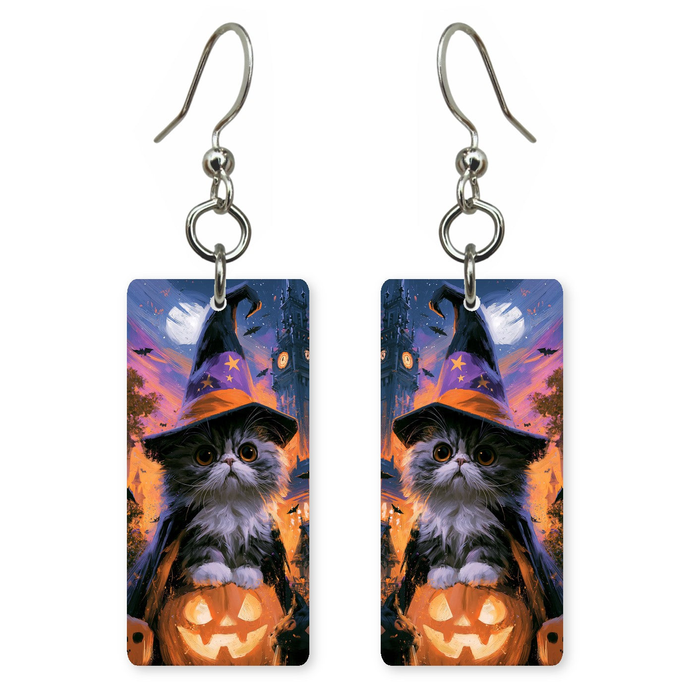 Witch Hat Cat Earrings | FW381