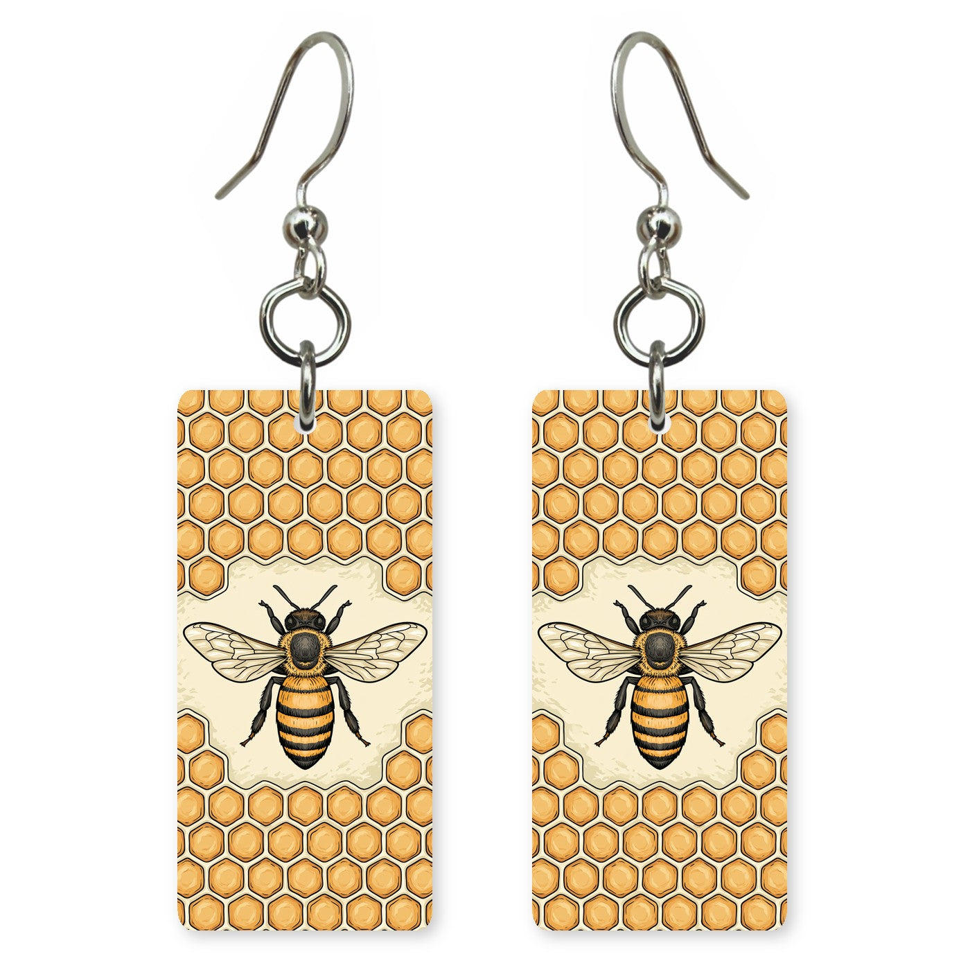 Honeycomb Bee Earrings | FW386