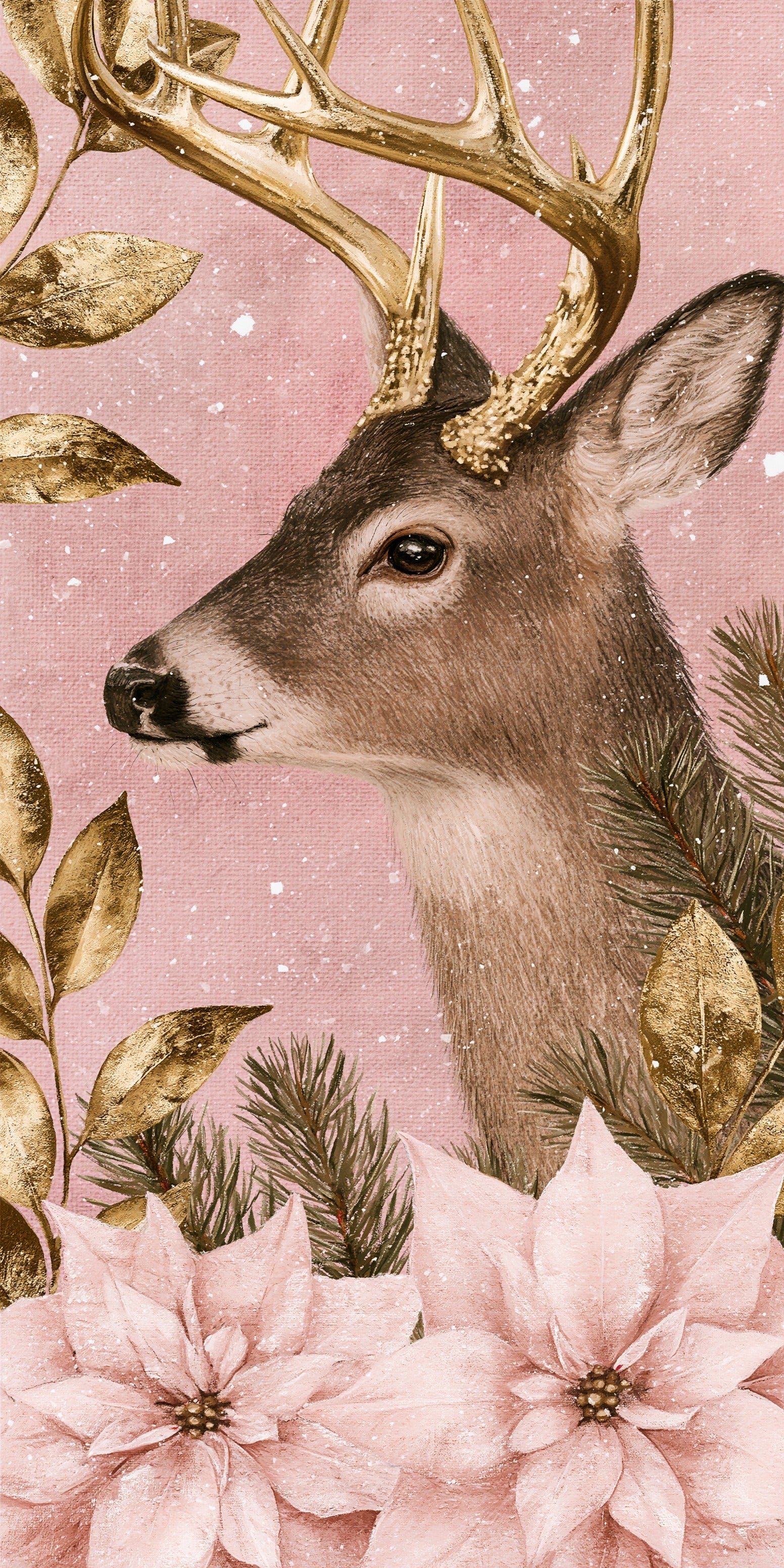 Poinsettia Deer Earrings | FW389