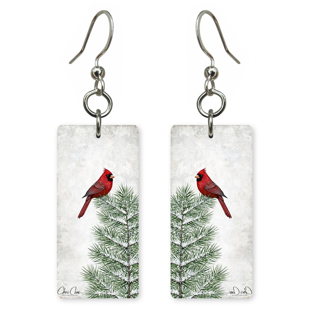 Pine Cardinal Earrings | FW406