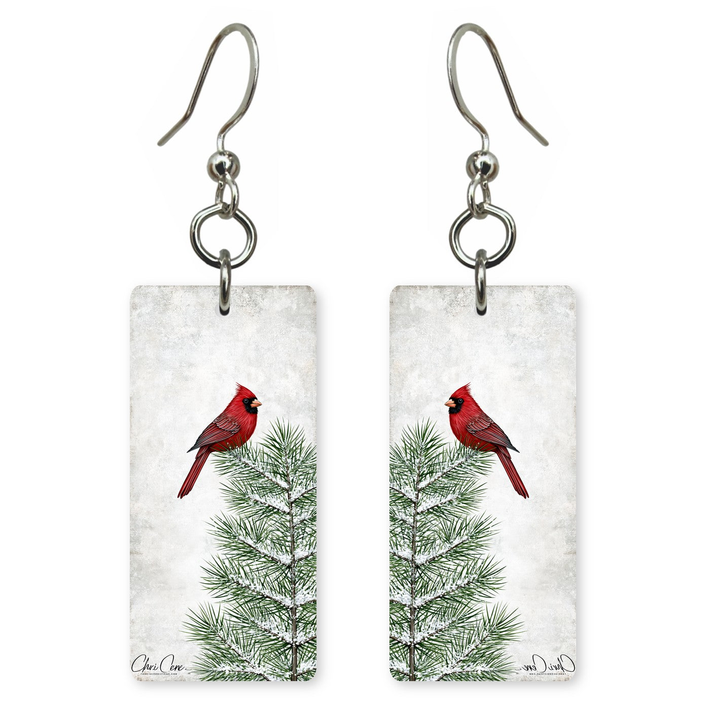 Pine Cardinal Earrings | FW406