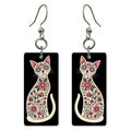 Rose Skull Cat Earrings | FW422