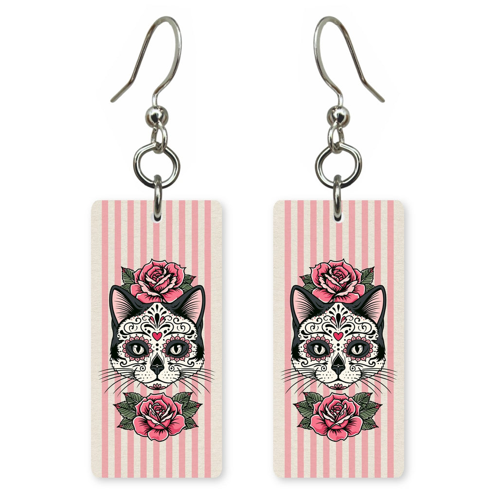 Candy Stripe Cat Earrings | FW423