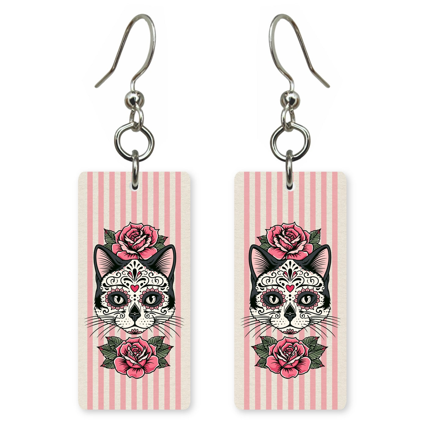 Candy Stripe Cat Earrings | FW423