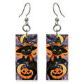 Pumpkin Witch Cat Earrings | FW432