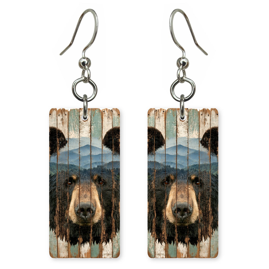 Barnwood Bear earrings