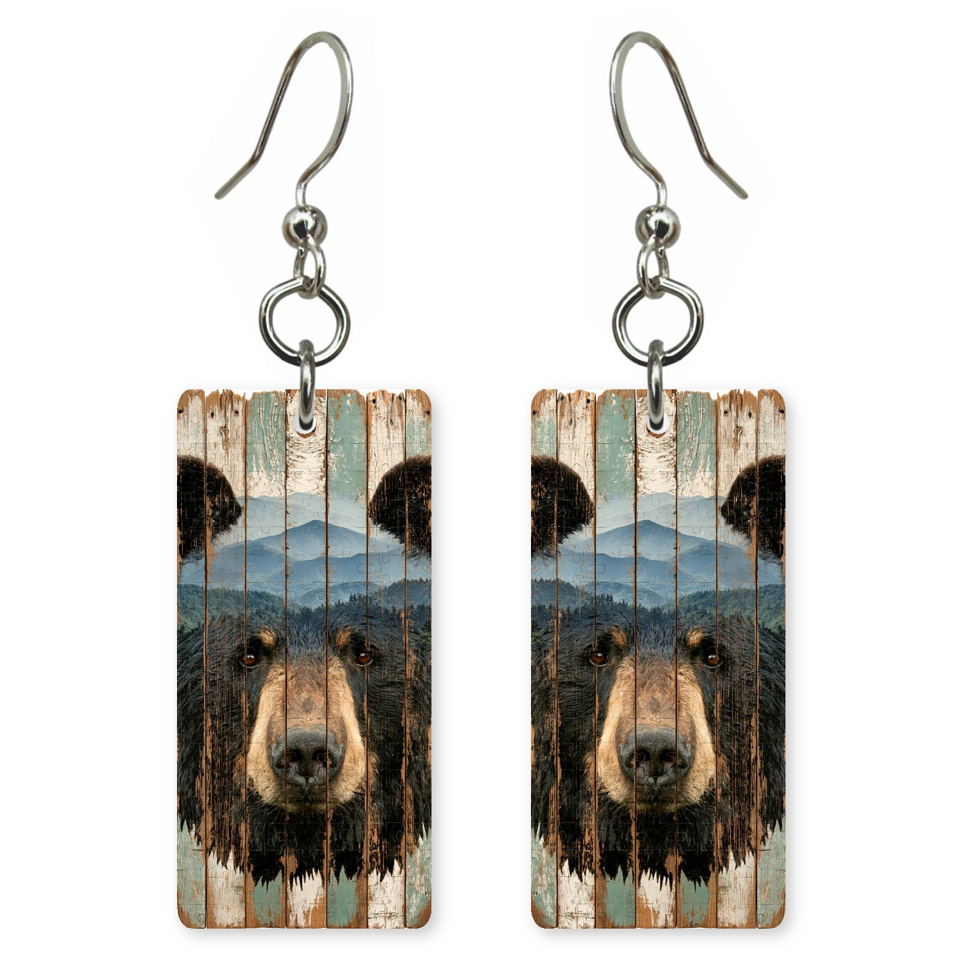 Barnwood Bear earrings
