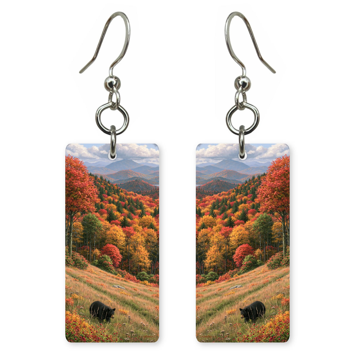 Autumn Meadow Bear earrings