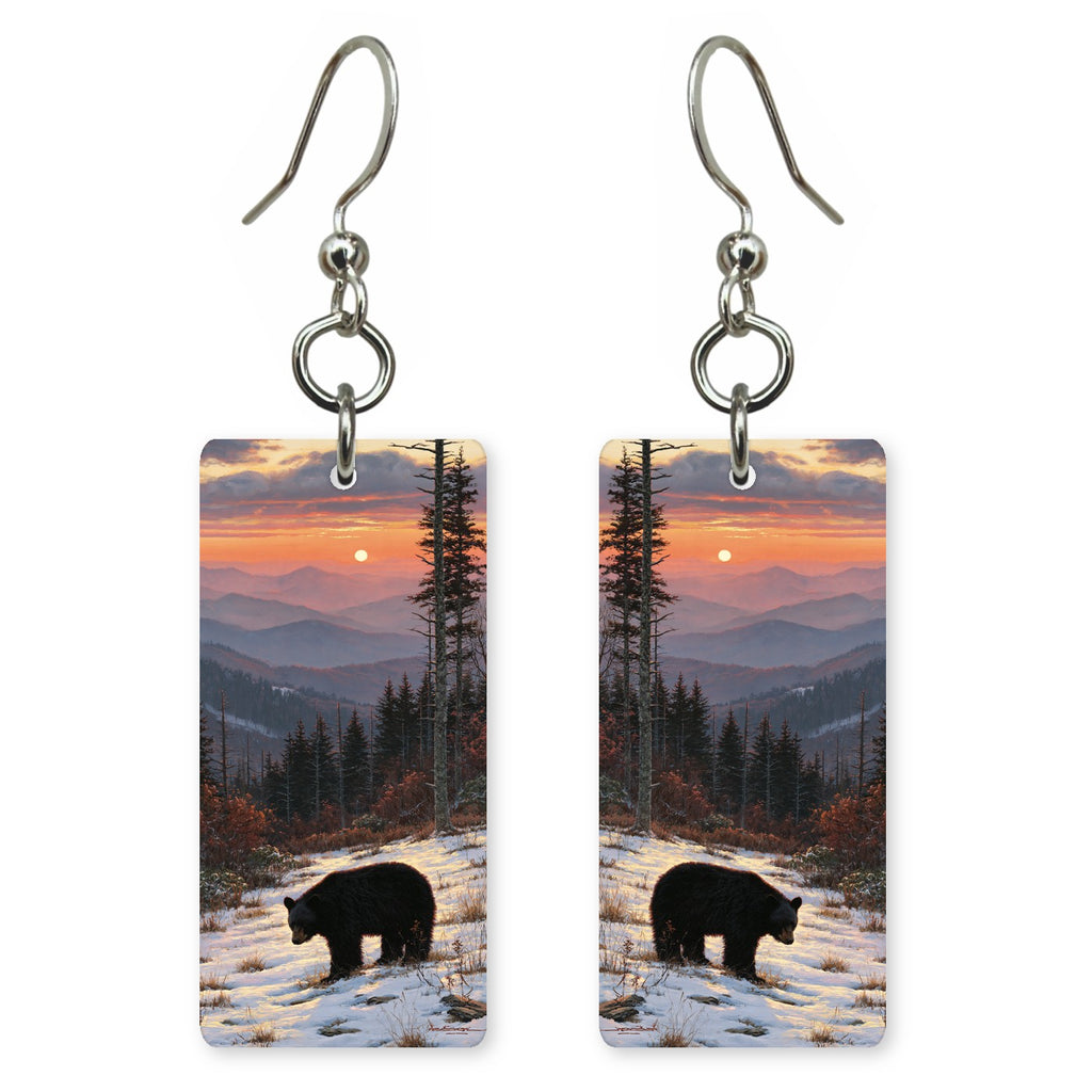 Sunset Snow Bear earrings