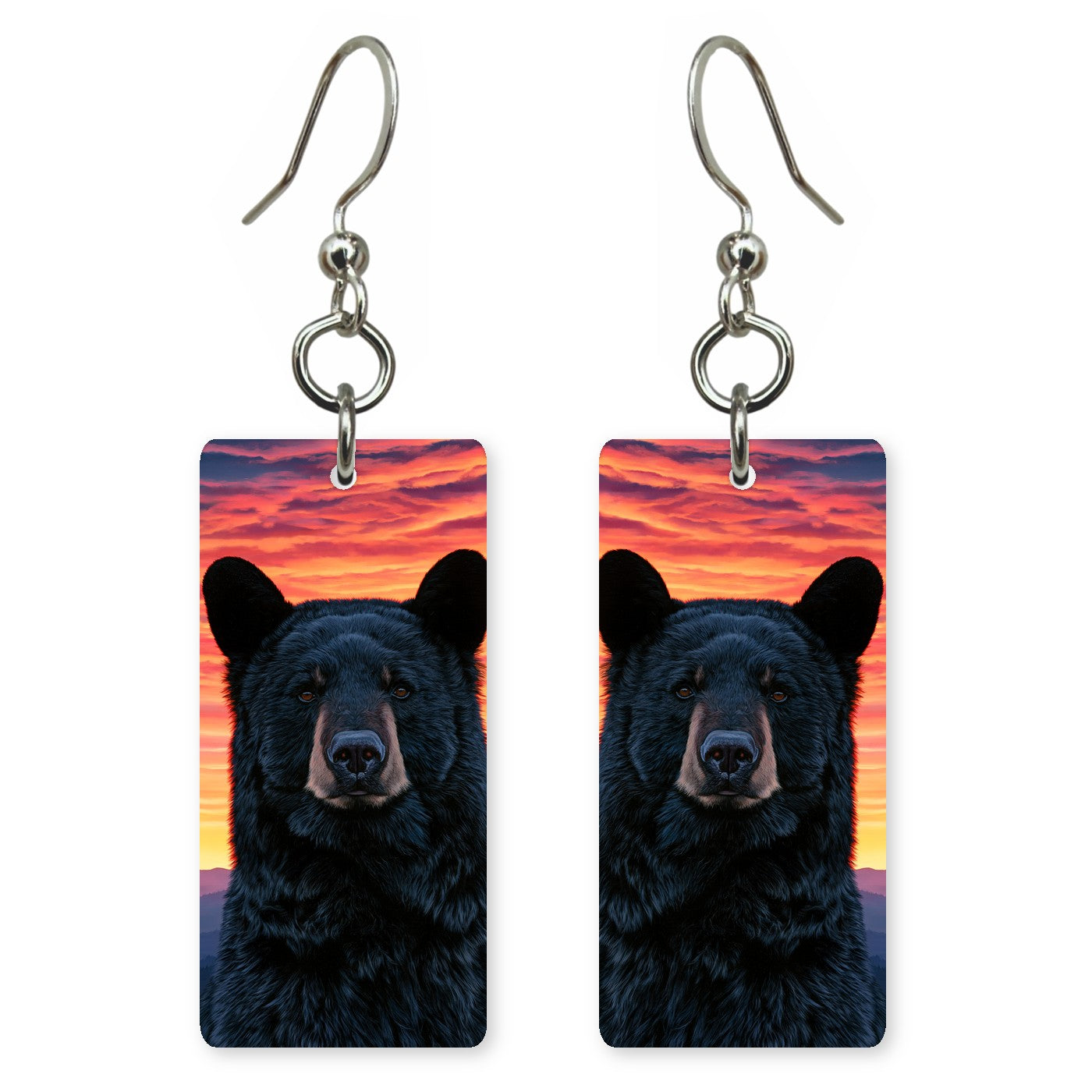 Sunset Bear Portrait earrings