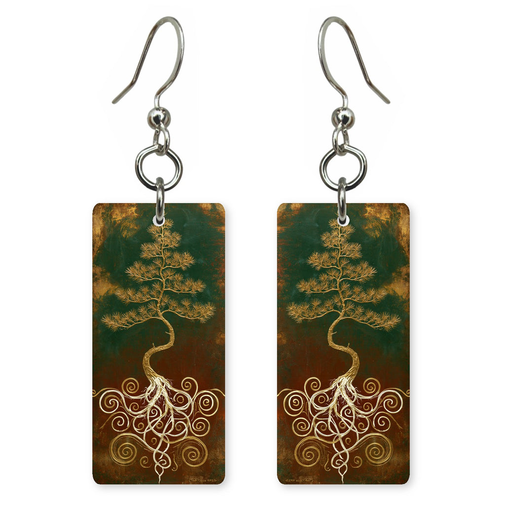 Golden Root Pine earrings