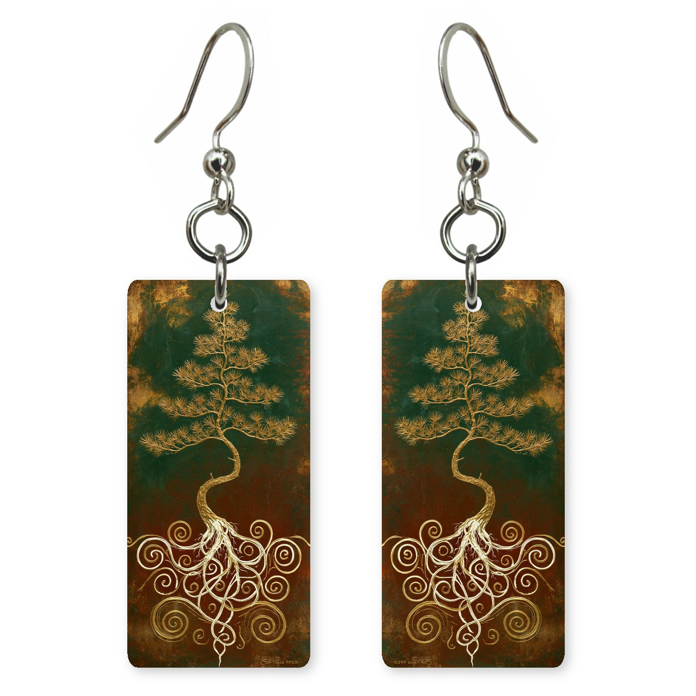 Golden Root Pine earrings