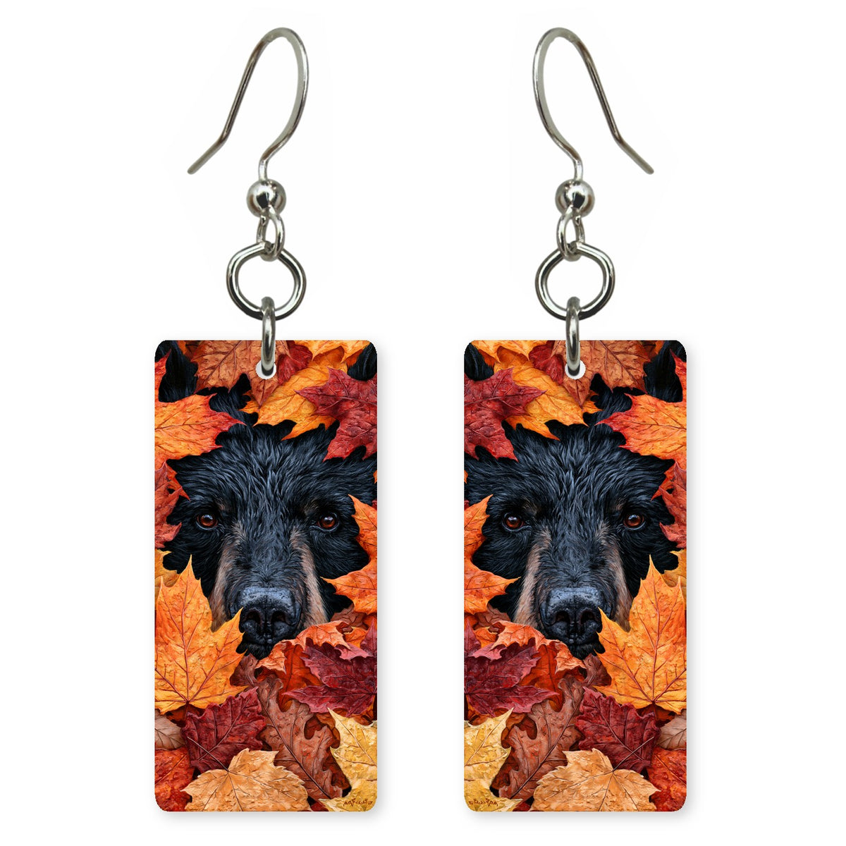 Bear in the Leaves earrings