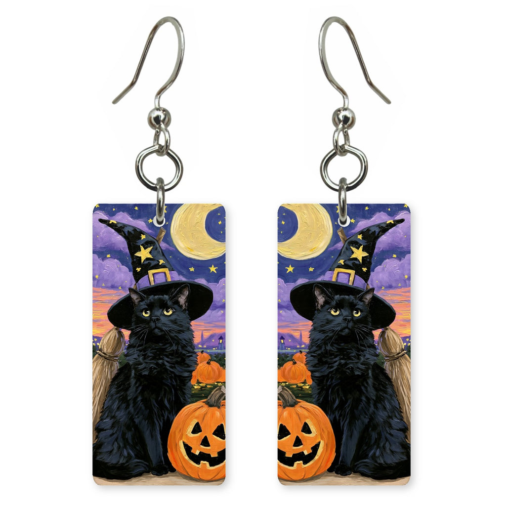 Witch Hat Cat earrings