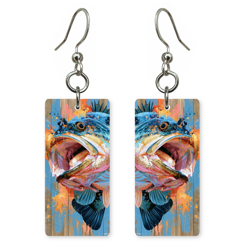 Painted Bass earrings