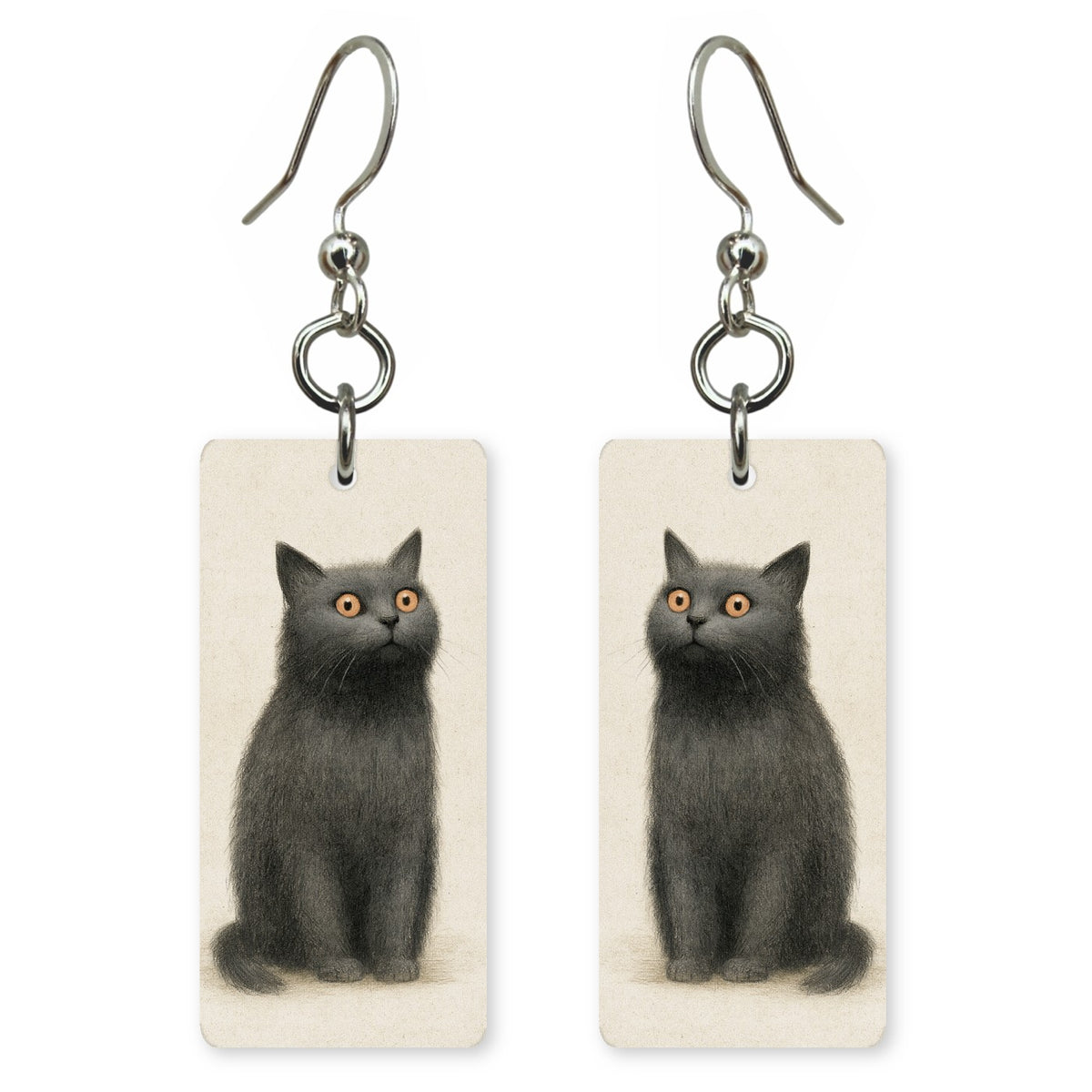 Grey Cat Stare earrings