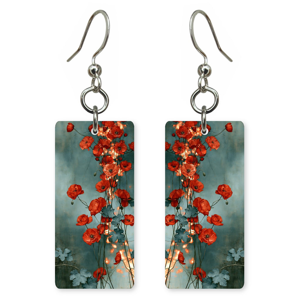 Red Blossom Branch earrings