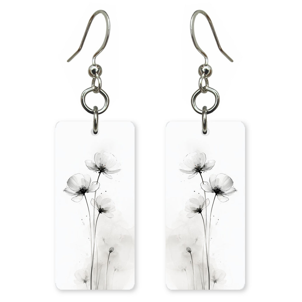 Ink Poppy earrings
