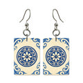 Pottery Wind One Dot Mahjong Earrings | FWMJ100 — earring pair