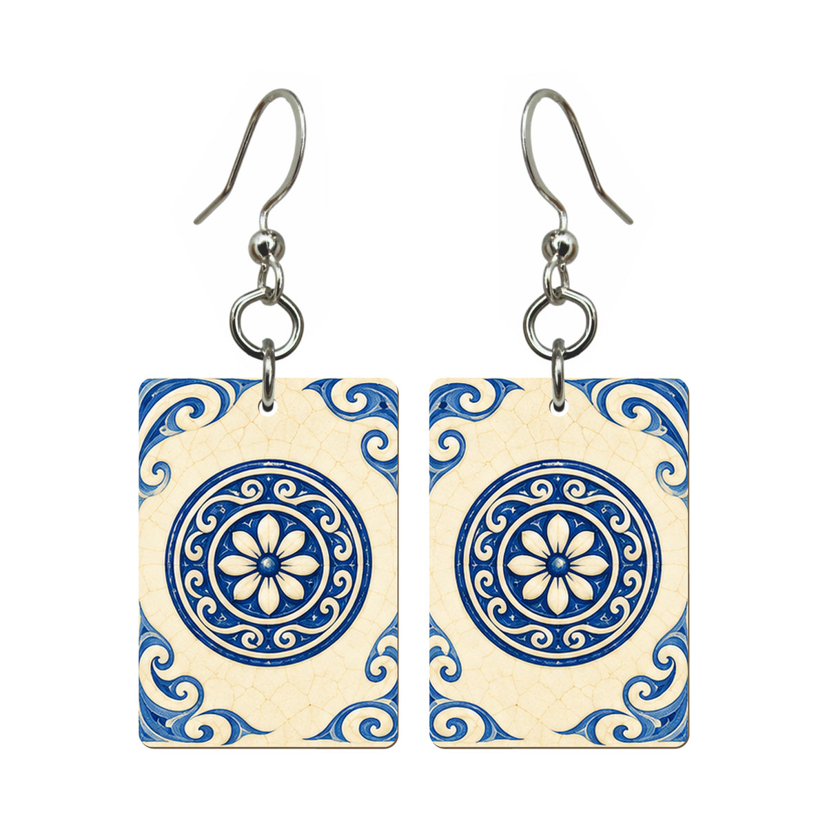 Pottery Wind One Dot Mahjong Earrings | FWMJ100 — earring pair