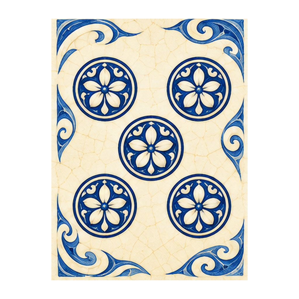Pottery Wind Five Dot Mahjong Earrings | FWMJ101 — artwork detail
