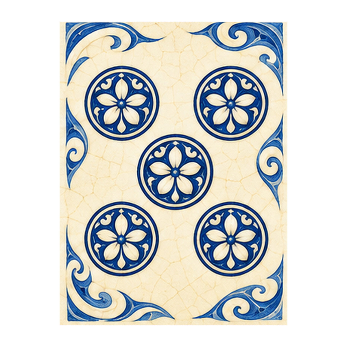 Pottery Wind Five Dot Mahjong Earrings | FWMJ101 — artwork detail