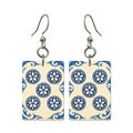 Pottery Wind Five Dot Mahjong Earrings | FWMJ101 — earring pair