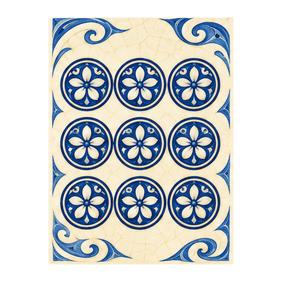 Pottery Wind Nine Dot Mahjong Earrings | FWMJ102 — artwork detail