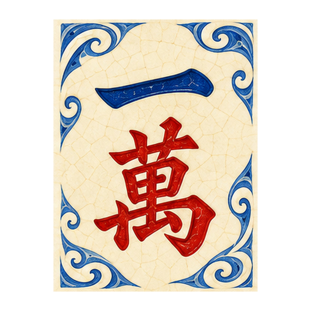 Pottery Wind One Character Mahjong Earrings | FWMJ105 — artwork detail
